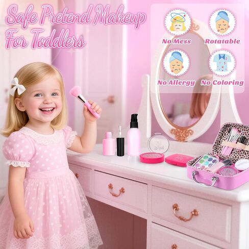INNOCHEER Pretend Makeup for Toddlers, Toy Play Makeup Set for Kids 3-5, Toddler Makeup Kit Pretend, Frozen Toys for Kids Fake Makeup, Gifts Toys for 3 4 5 6 7+ Year Old Girls (Not Real Makeup) in Saudi Arabia