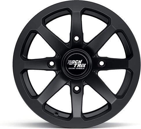 عجلة RockTrix RT102 مقاس 15 بوصة مقاس 15x7، نمط مسمار 4x156، إزاحة 4+3، حافة ATV UTV SxS، متوافقة مع Polaris Sportsman RZR Ranger Ranger Crew، 4/156 أسود غير لامع، قطعة واحدة مفردة in Saudi Arabia