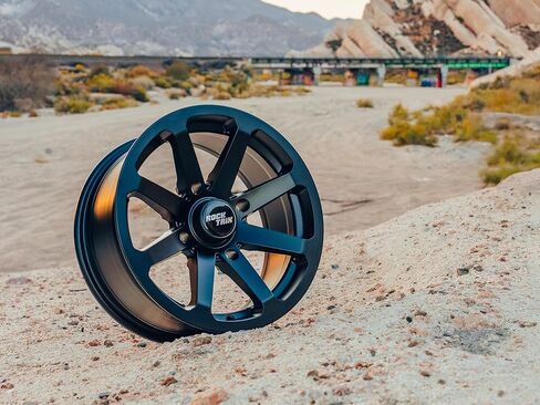 عجلة RockTrix RT102 مقاس 15 بوصة مقاس 15x7، نمط مسمار 4x156، إزاحة 4+3، حافة ATV UTV SxS، متوافقة مع Polaris Sportsman RZR Ranger Ranger Crew، 4/156 أسود غير لامع، قطعة واحدة مفردة in Saudi Arabia