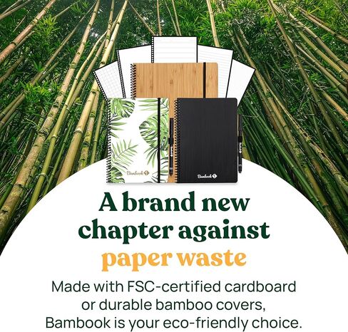 BAMBOOK Classic Notebook - Bamboo Wood Hardcover - A5 - Dotted Reusable Notebook, Notepad, Reusable Notebook in Saudi Arabia