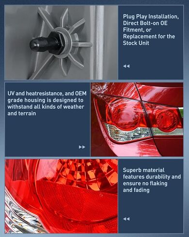 Nilight Taillight Assembly Compatible with 2011 2012 2013 2014 2015 Chevy Cruze 2016 Limited Outer Tail Light OE Style Rear Lamp Replacement Passenger Side in Saudi Arabia