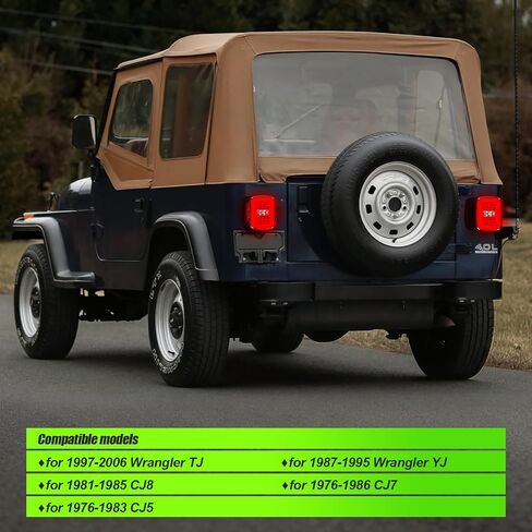 مصابيح خلفية LED متوافقة مع Wrangler YJ 1987-1985، TJ 1997-2006، CJ5 1976-1983، CJ7 1976-1986، CJ8 1981-1985 لوحة الترخيص الخلفية/الجري/الفرامل/إشارة الانعطاف/مجموعة الإضاءة العكسية، قطعتان من عدسات الدخان in Kuwait
