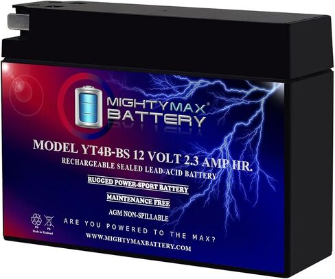 بطارية مايتي ماكس YT4B-BS 12 فولت، 2.3 أمبير، AGM، بطارية بديلة متوافقة مع Yamaha 50 TTR50E 06-24 in Saudi Arabia