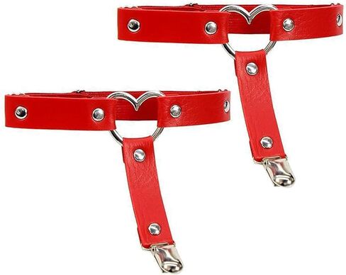 Leoparts Womens Elastic Garter Belt, Plus Size Thigh Harness Belt Adjustable Stockings Garter with Buckle for Thigh High Socks in Kuwait