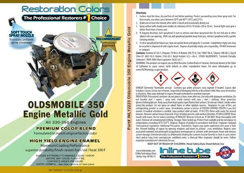 Inline Tube Compatible with 64-77 GM Oldsmobile Engine Spray Paint X2 can Fast Dry Gold 350 W-31 Valve Cover in Saudi Arabia