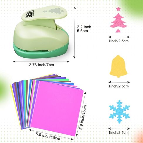 UCEC Paper Punches for Crafting, Hole Punch for Kids, 1 Inch Craft Hole Punch Shapes, 6PCS Star Heart Flower Punch Kids Hole Puncher Shape Cutters for Crafts for School Crafting & DIY Projects in Saudi Arabia