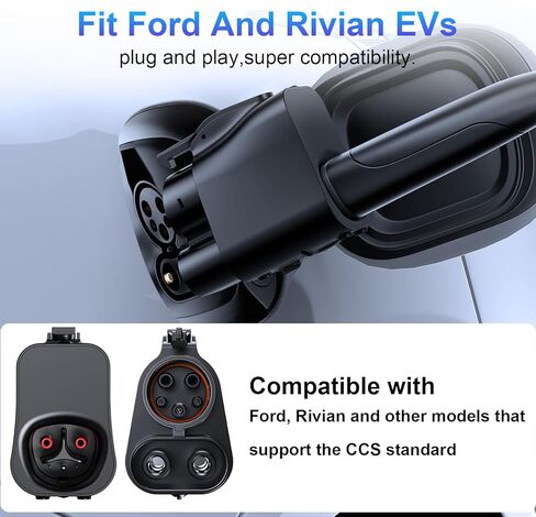 NACS to CCS1 Charging Adapter, 𝟮𝟬𝟮𝟰 𝗨𝗽𝗴𝗿𝗮𝗱𝗲𝗱 Max 500A 250KW, Fit for Tesla to CCS Adapter Compatible with Tesla Supercharger Station,Fit for Ford EVs,Fit for Rivian R1T, R1S, R2, R3,GM EV in Saudi Arabia