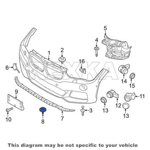 Rexka 15 قطعة M5 غطاء المصد الضباب مصباح رأس سداسي مسمار مزلاج 07149123885 لسيارات BMW E36 E46 F30 E39 E60 in Saudi Arabia