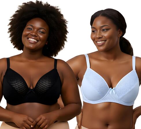 Curve Muse Women's Plus Size Unlined Minimizer Underwire Full Figure Bra-3Pack in Kuwait