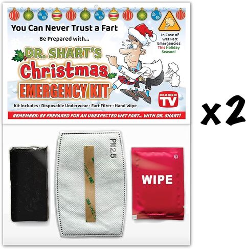Christmas SHART Wet Fart Emergency Kit - Funny Xmas Gift Gag Party Favors, Stocking Stuffer, White Elephant, Secret Santa and More! (2) in Saudi Arabia