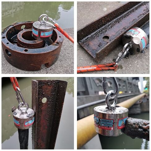 ULIBERMAGNET 2400LBS Fishing Magnet Kit,Double Sided Magnetic Fishing Kit with High Strength Rope,Heavy Duty Fishing Magnet for Retrieving in River, Lake, Beach, Lawn in Saudi Arabia