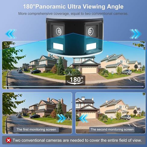 كاميرا Anpviz 4K Pro 180 درجة للأمان PoE في الهواء الطلق، DS-2CD2387G2P-LSU/SL، كاميرا IP بزاوية واسعة مع اكتشاف الإنسان/المركبة، ضوء ستروب وتحذير مسموع، محادثة ثنائية الاتجاه، فتحة بطاقة MicroSD مدمجة in Saudi Arabia