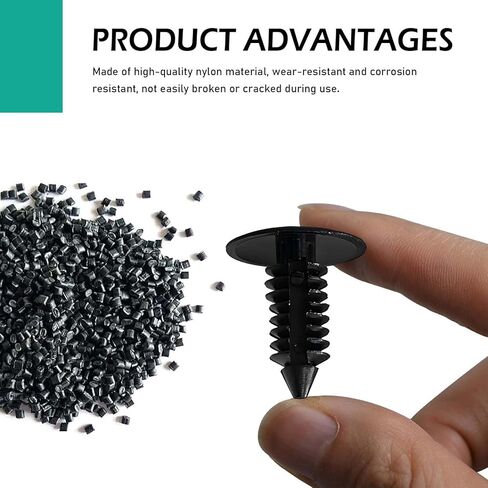 8PCS Bumper Plugs Front License Plate Holes Cover Clips, Bumper Shield Fender Liner Push-in Retainer Clips, Compatible with 6-7mm Hole, Universal for Most Cars (Black) in Saudi Arabia