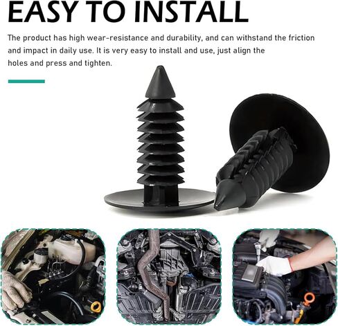 8PCS Bumper Plugs Front License Plate Holes Cover Clips, Bumper Shield Fender Liner Push-in Retainer Clips, Compatible with 6-7mm Hole, Universal for Most Cars (Black) in Saudi Arabia