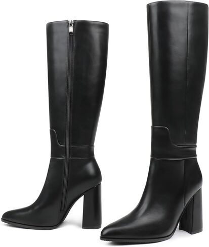 Dance&Style Women's Tall Boots Pointed Toe Boots for Women Knee High Heeled Long Boots in Saudi Arabia