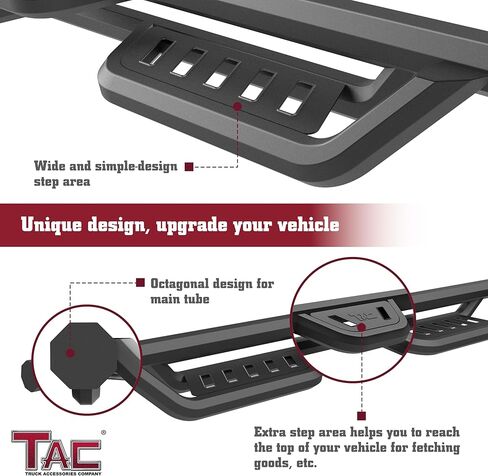 TAC Gen5HD Running Boards W/T 4"-Drop Compatible with 2005-2025 Nissan Frontier Crew Cab Truck| Side Steps| Nerf Bar| Two-Stair| 2 pcs in Saudi Arabia