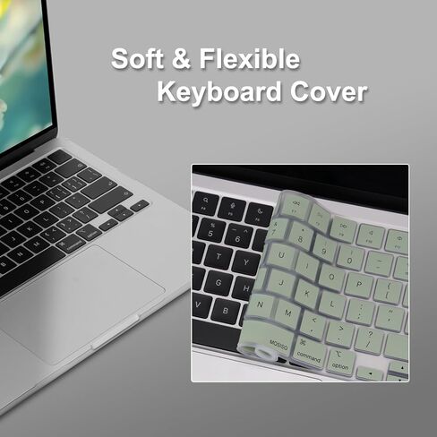 حافظة MOSISO متوافقة مع جهاز MacBook Air 13 بوصة 2025 2024 2023 2022 M4 A3240 M3 A3113 M2 A2681، غطاء صلب من البلاستيك وغطاء لوحة مفاتيح وواقي شاشة لجهاز MacBook Air 13.6 بوصة، رسم زهور أرنب in Saudi Arabia