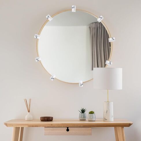 30 Sets Mirror Holder Clips, Clear Plastic Mirror Clips Mirror Mounting Hardware with Screw Mirror Holders for Wall Mounting Mirror Hanging Hardware for Wall and Fixed Mirror Box Door in Saudi Arabia