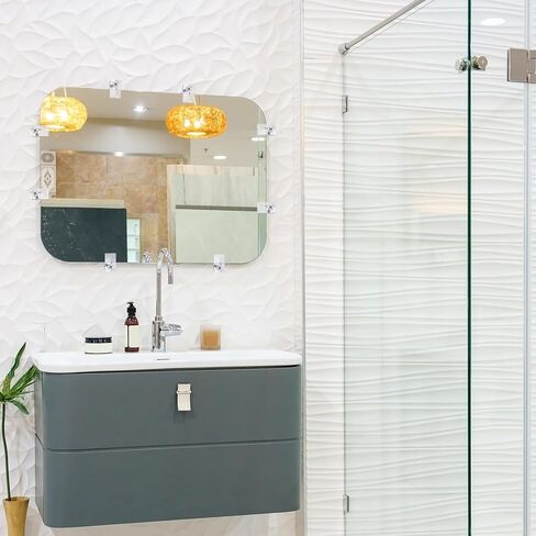 30 Sets Mirror Holder Clips, Clear Plastic Mirror Clips Mirror Mounting Hardware with Screw Mirror Holders for Wall Mounting Mirror Hanging Hardware for Wall and Fixed Mirror Box Door in Saudi Arabia