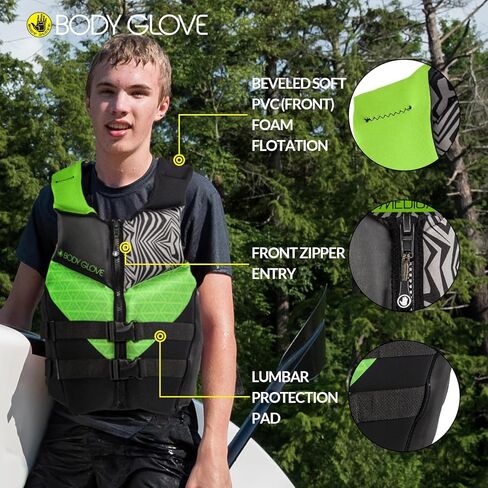 قفاز الجسم - سترة نجاة Evoprene PFD للبالغين من Phantom - معتمدة من خفر السواحل، PFD عالية الحركة، رغوة طفو خفيفة الوزن، عالمية وكبيرة الحجم in Saudi Arabia