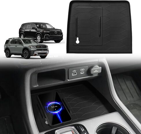 Muslogy Compatible with Ford Ranger 2024 2025 Accessories Center Console Wireless Charger Protective Mat Center Console Inserts Liner Anti-Slip Phone Charge Area Charging Protection in Saudi Arabia