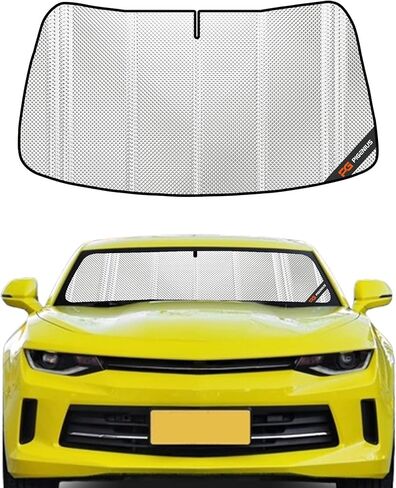 Windshield Sun Shade for Chevrolet Camaro 2016-2024. Full Coverage Rearview Mirror Shade for Ultimate Protection in Saudi Arabia