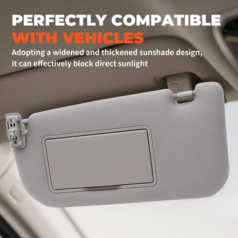 Grey Sun Visor Pair Compatible with SPOR-Tage 2005-2010 Driver Passenger Side Without Light Replace 85202-1F090LX 85201-1F090LX 85202-1F690LX 85201-1F690LX in Saudi Arabia