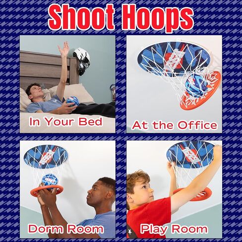 Jesser Hoop Over The Door Mini Basketball Hoop – 2 Gameplay Modes: Shot Clock or Score Keeping, 5" Exclusive Ball, Electric LED Scoring, Net, Air Pump - Indoor Sports Fun for Kids 6+ in Saudi Arabia