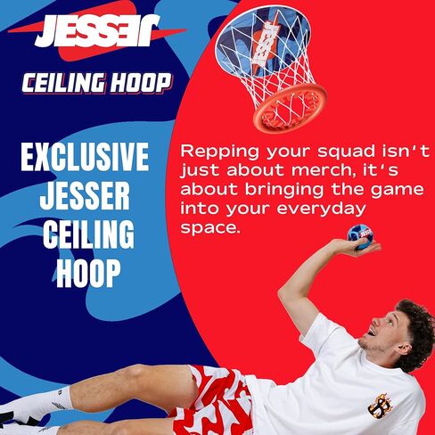 Jesser Hoop Over The Door Mini Basketball Hoop – 2 Gameplay Modes: Shot Clock or Score Keeping, 5" Exclusive Ball, Electric LED Scoring, Net, Air Pump - Indoor Sports Fun for Kids 6+ in Saudi Arabia