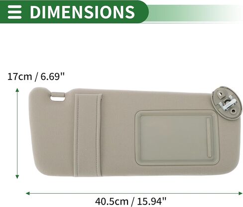 Motoforti Right Passenger Side Car Sun Visor, Sun Visor Assembly, for Toyota Venza 2009, Plastic, with Mirror, No.743100T020A1/74310-73010-A0, Beige in Saudi Arabia