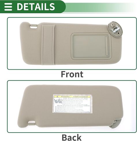 Motoforti Right Passenger Side Car Sun Visor, Sun Visor Assembly, for Toyota Venza 2009, Plastic, with Mirror, No.743100T020A1/74310-73010-A0, Beige in Saudi Arabia