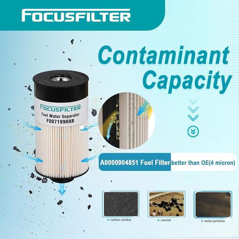 FOCUSFILTER FS20081 OEM Grade Fuel Water Separator Filter, Compatible with 2017 Cummins ISB and ISL Engines, Replace A0000904851, L20081F, PF46171, L20081, A245007 in Saudi Arabia