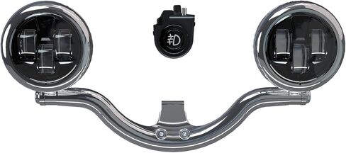Indian Motorcycle Pathfinder S Driving Light Mount, Black, for Chief, Super Chief, Chief Bobber, Chief Dark Horse Models and More, Includes Mounting Bar, Wiring Harness, Hardware - 2884775-266 in Saudi Arabia