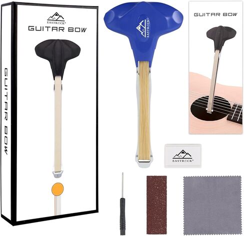 EASTROCK Guitar Bow, 2-in-1 Picasso Bow, Dual-Purpose Plucked String Tools, Guitar Bow kit for Beginners and Professional Players Gift for Music Lover, Short White(Black Horsehair) in Saudi Arabia