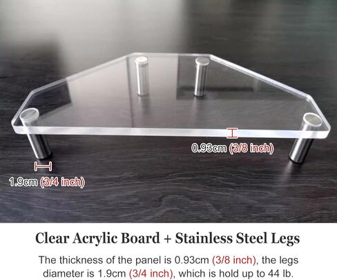 Corner Monitor Stand Clear Acrylic Monitor Stand Riser, Corner Desk Computer Monitor Rack, Desktop Storage Shelf Laptop Stand Office Organization, Multiple Height in Saudi Arabia