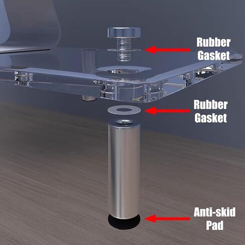 Corner Monitor Stand Clear Acrylic Monitor Stand Riser, Corner Desk Computer Monitor Rack, Desktop Storage Shelf Laptop Stand Office Organization, Multiple Height in Saudi Arabia