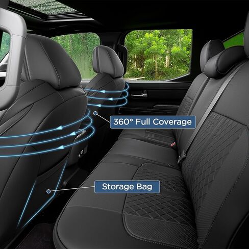 أغطية مقاعد لسيارة Toyota Tacoma 2024 2025 2026 Double Cab (غير مناسبة لمقعد Hybrid & Electric & TRD Pro) أغطية مقاعد شاحنة صغيرة مقاومة للماء من الجلد لملحقات Tacoma 4th Gen SR SR5 TRD Limited in Saudi Arabia