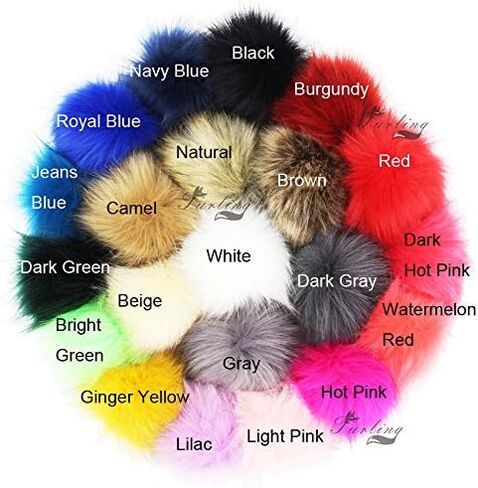 DIY 3.9inch (10CM) Faux Fox Fur Pom Pom Ball - 2PCS (Hot Pink) in Saudi Arabia