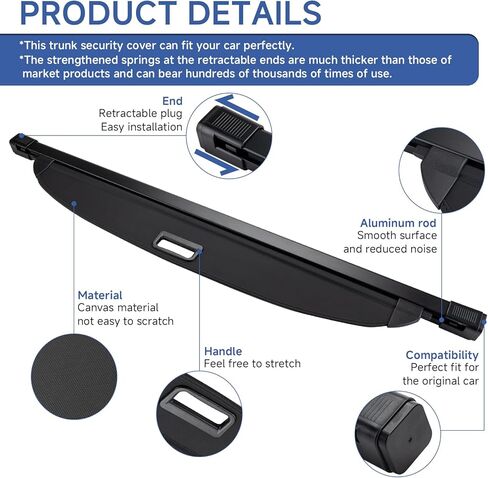 FARBIN Trunk Cargo Cover for Hyundai Tucson 2021 2022 2023 2024 2025, Retractable Trunk Cover Privacy Security Screen, Shielding Shade (for 2021-2025 Hyundai Tucson Canvas) in Saudi Arabia