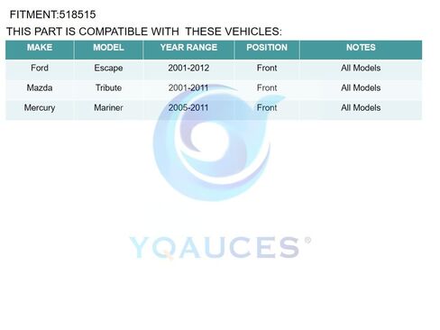 518515 محور العجلة الأمامية ومجموعة المحمل مناسبة لفورد إسكيب 2001-2012، مازد تريبيوت 2001-2011، ميركوري مارينر 2005-2011 5 العروات in Saudi Arabia