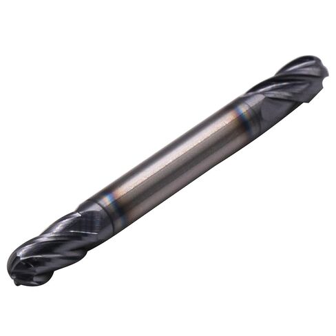 High Performance Solid Carbide Ball Nose End Mill - Double End - AlTiN Coated, 4 Flute, 30 Degree Helix, 3/8" Cutting diameter, 3/8" Shank diameter, 9/16" Length of Cut, 2-1/2" Overall Length in Saudi Arabia