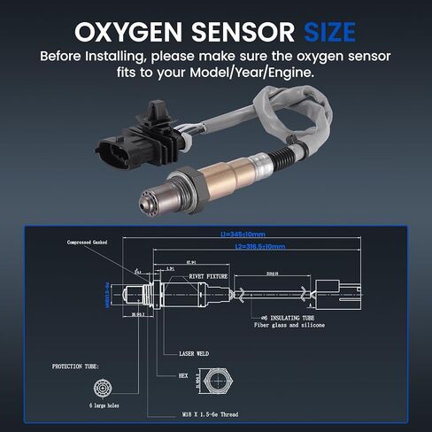 Oxygen O2 Sensor 15525 Oxygen Sensor Compatible with INFINITI FX45 M45 Q45, Compatible with Nissan Altima Maxima Murano Quest Sentra X-Trail - Replaces 226908J001, 226908J010, 226A1AR210, 1PCS in Saudi Arabia