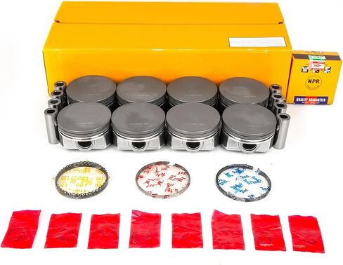 MA-9761317064-0 Flat Top Pistons with Rings Compatible With/For 04-09 Chevrolet GM Cadillac 4.8L 5.3L LS2 LS3 in Saudi Arabia