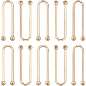 NBEADS 10 قطع بيكيني للإغلاق، مشبك حلقي على شكل حرف U، مشابك بيكيني من خليط معدني وقفل للملابس الداخلية وملابس السباحة وفساتين السهرة والبلوزات والبلوزات وإبزيم صناعة إكسسوارات الملابس، ذهبي in Kuwait