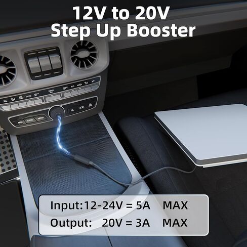 Starlink Mini Car Adapter with Step Up Booster and Real Time Voltage Current Monitor, Starlink Mini Cigarette Lighter Power Adapter DC Female Plug 12V-24V Power Converter to 20V 2.5A in Saudi Arabia