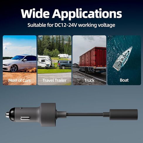 Starlink Mini Car Adapter with Step Up Booster and Real Time Voltage Current Monitor, Starlink Mini Cigarette Lighter Power Adapter DC Female Plug 12V-24V Power Converter to 20V 2.5A in Saudi Arabia