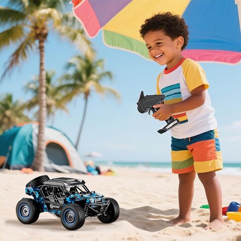 Contixo HC4A Kids Remote Control Car - 1:16 25 MPH 4WD All Terrain Off Road RC Truck with LED Lights, 2.4GHz Remote, Shock Absorption & Waterproof, High-Speed Electric Vehicle Gift for Boys 4-7, Blue in Saudi Arabia