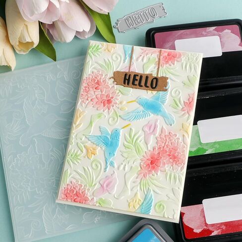 3D Embossing Folder for Card Making, Textures Fades Clear Plastic Embossing Folder Template for DIY Scrapbooking and Other Paper Crafts Arts Suplies Scrapbook Photo Album Decor (Bloom Floral) in Saudi Arabia