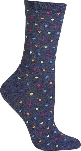 جوارب Hot Sox النسائية الكلاسيكية المبتكرة - زوج واحد من الهدايا الأنيقة والمرحة، وبطانة من الصلصال والقبلات (وردي)، 4-10 in Saudi Arabia