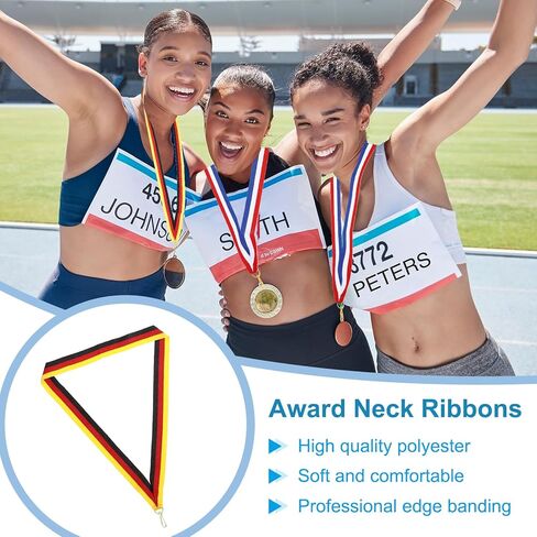 PATIKIL Award Neck Ribbons with Snap Clips, 12 Pcs Polyester Striped Medal Lanyards Ribbon for Competitions Sports Meetings Sports Party, Blue Golden in Saudi Arabia